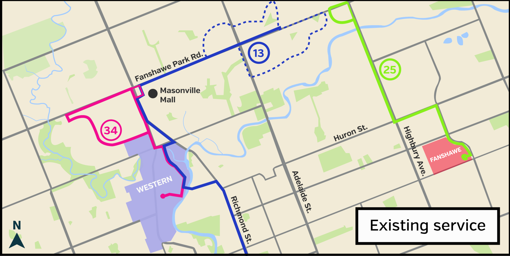 bus changes existing service graphic